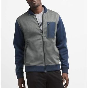 GapFit Hybrid Bonded Bomber Jacket in Flint Grey